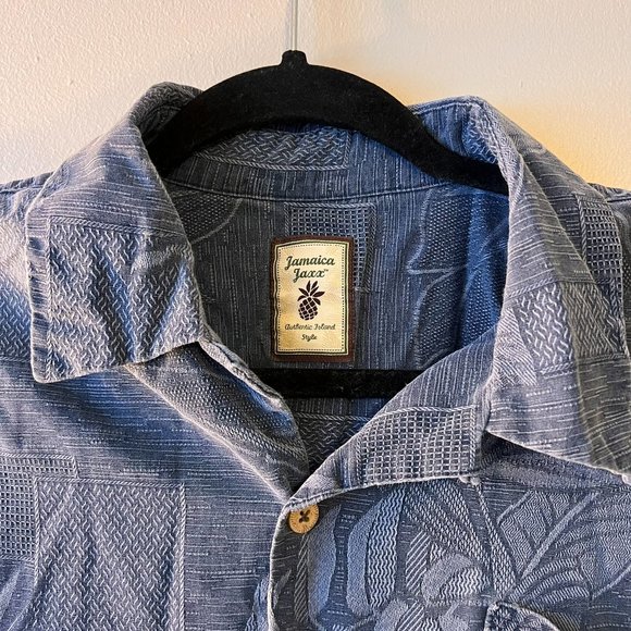 Jamaica Jaxx Men's Short Sleeve Button Up 100% Silk Size L (See Description) - Picture 3 of 5